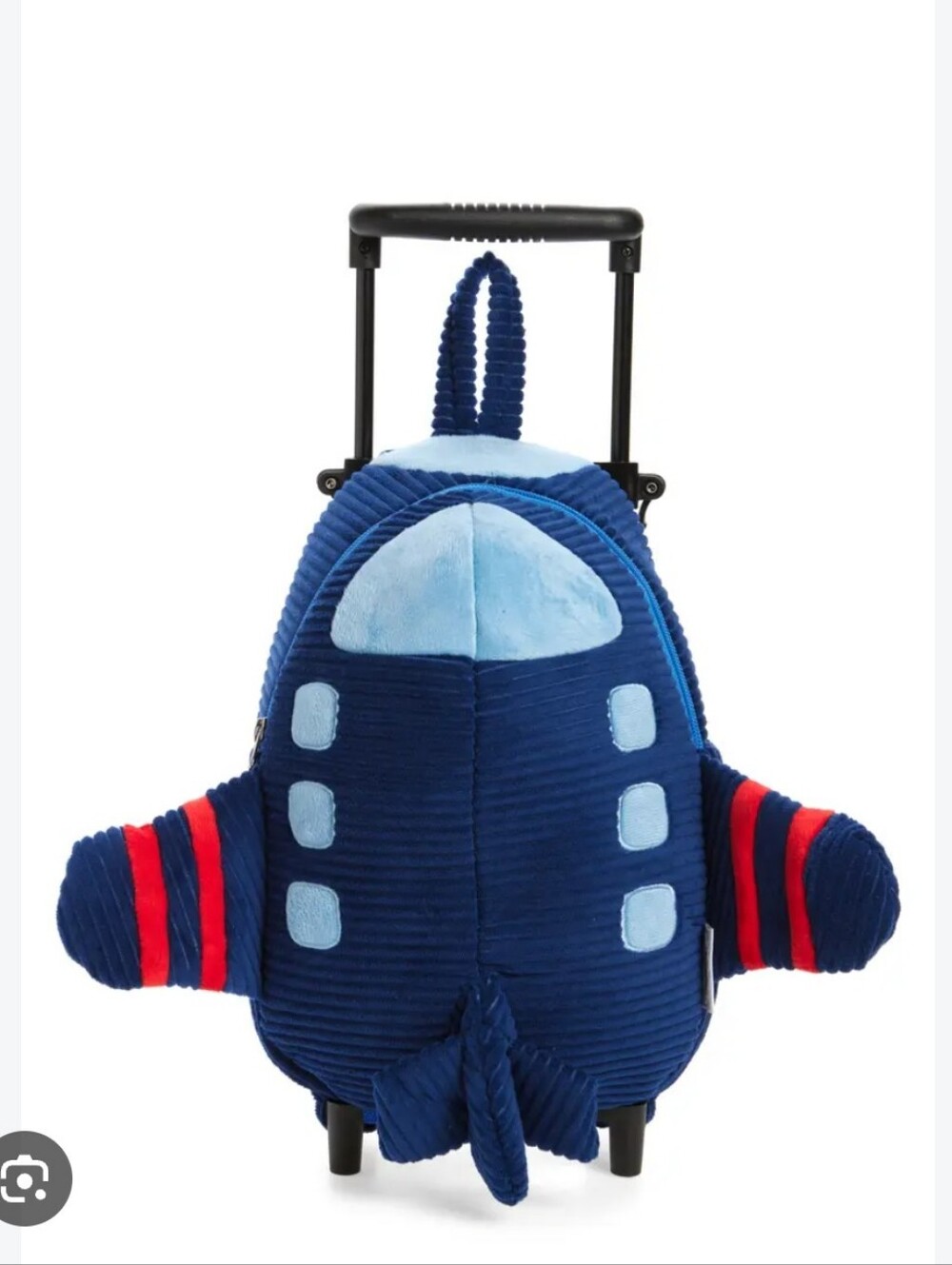 Potatu Kids Plush Plane Rolling Travel Backpack - Blue